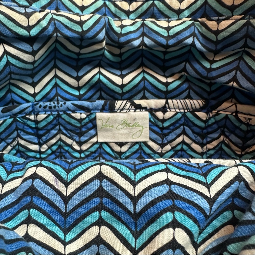 Blue Floral Vera Bradley Tote | Quilted Cotton Shoulder Bag · Y2K Coastal - Picture 6 of 10